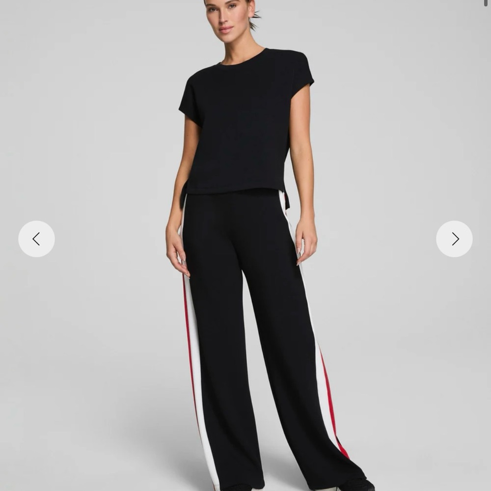 Spanx Airessentials color block wide leg track pant
